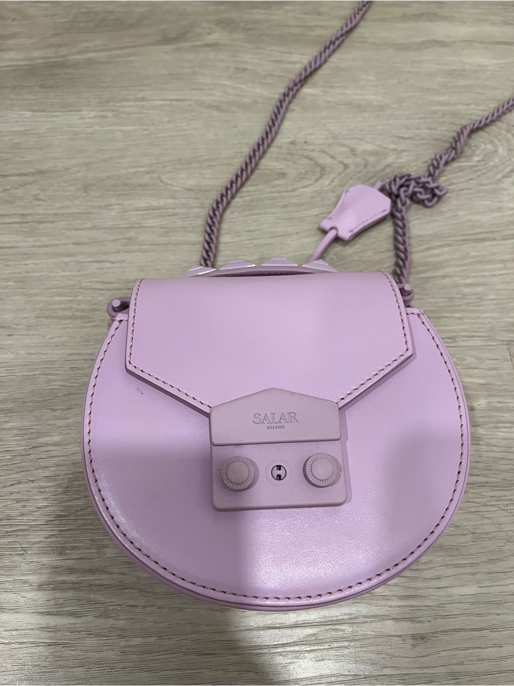 Salar Milano Mimi Monochromatic Crossbody Bag - Lilac / Lavender Leather